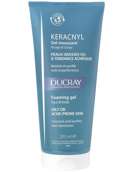 Ducray Keracnyl Gel Limpiador, 200 Ml