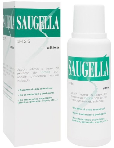 Saugella Attiva Jabón Intimo 250Ml Verde