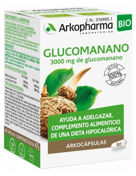 Arkopharma Arkocapsulas Glucomanano, 80 Cápsulas