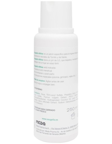 Saugella Attiva Jabón Intimo 250Ml Verde