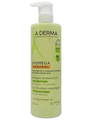 Aderma Exomega Control Gel Limpiador Emoliente, 500 Ml