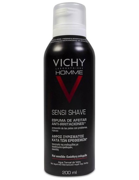 Vichy Homme Espuma De Afeitar Piel Sensible, 200 Ml