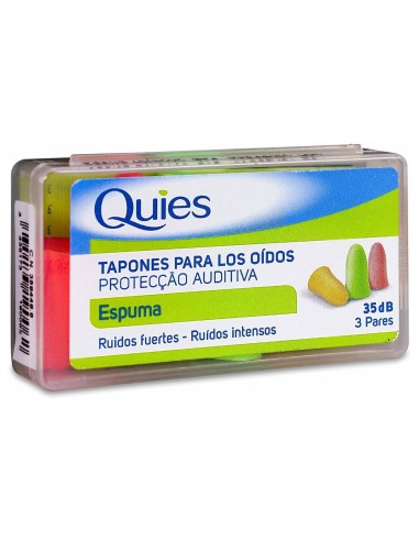 Tapones Espuma Colores Surtidos 6Ud. Quies