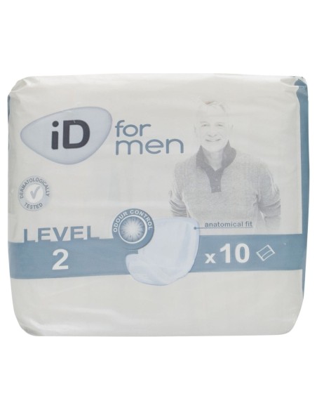 Id For Men Level 2 Protectores Para Incontinencia Ligera, 10 Unidades