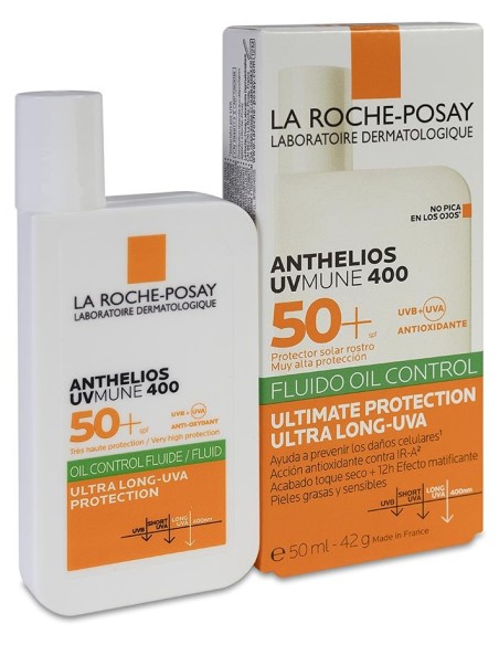 La Roche-Posay Anthelios Uvmune 400 Oil Control Fluido Solar Invisible Spf50+, 50 Ml