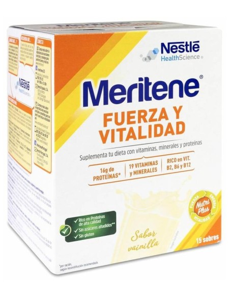 Meritene Fuerza Y Vitalidad Batido Sabor Vainilla, 15 Sobres