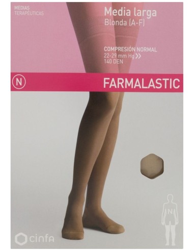 Farmalastic Media Larga Blonda (A-F) Compresión Normal T-Pequeña Beige 1Ud