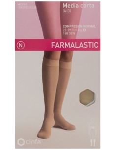 Farmalastic Media Corta (A-D) Compresión Normal T-Extra Grande Beige 1 Par