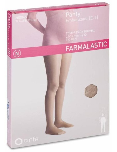 Farmalastic Panty Embarazada De Compresión Normal Beige Talla Grande, 1 Ud
