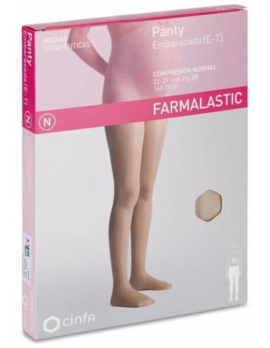 Farmalastic Panty Embarazada De Compresión Normal Beige Talla Mediana, 1 Ud