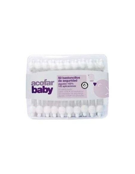 Acofarbaby Bastoncillo Oido Algodón Seguridad 50Un