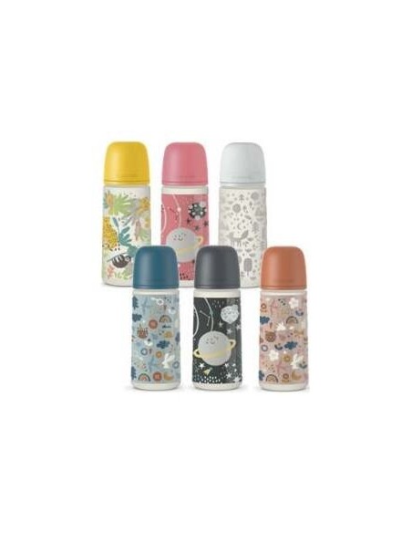 Suavinex Biberón Prints Fisiológico Sx Pro Silicona Medio +0M 270Ml 1Ud