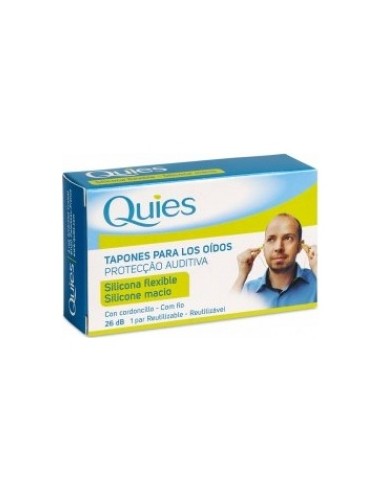 Quies Tapones Oídos De Silicona Con Cordoncillo 6Uds