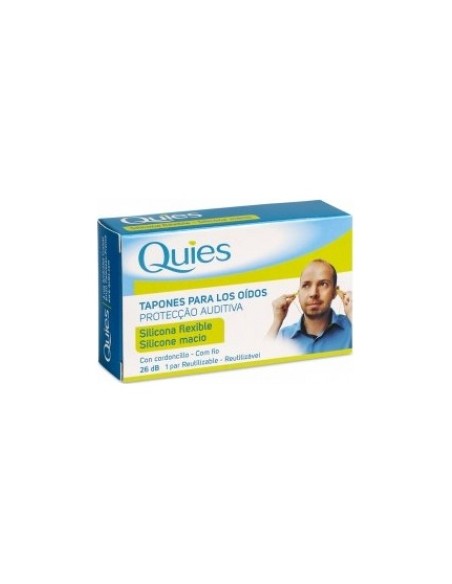 Quies Tapones Oídos De Silicona Con Cordoncillo 6Uds