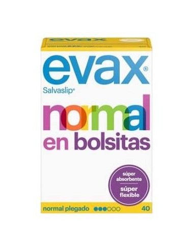Evax Salvaslip Normal En Bolsitas Super Absorbente 40 Uds