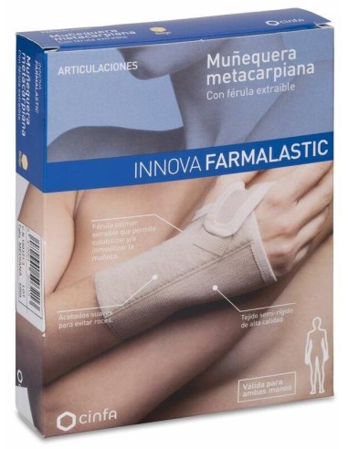 Farmalastic Innova Muñequera Metacarpiana Férula Talla Mediana, 1 Ud