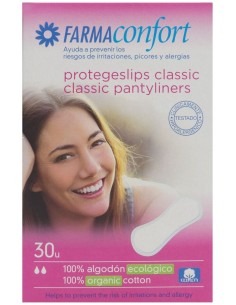 Farmaconfort Protegeslip Anatómicos Classic De Algodón Ecológico, 30 Uds