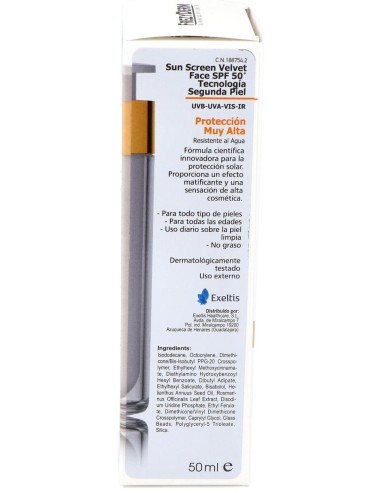 Sun Screen Velvet Face Spf 50+ 50 Ml Frezyderm