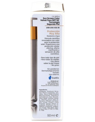 Sun Screen Color Velvet Spf 50+ Crema Solar 50Ml.