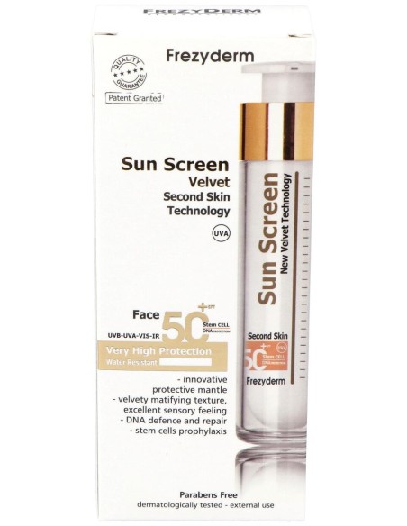 Sun Screen Velvet Face Spf 50+ 50 Ml Frezyderm
