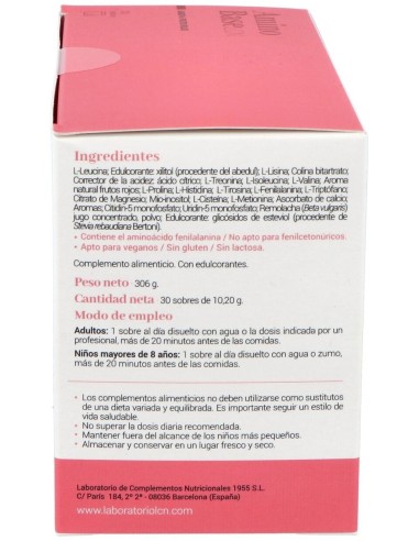 Lcn Amino Base Sabor Frutos Rojos 30 Sobres