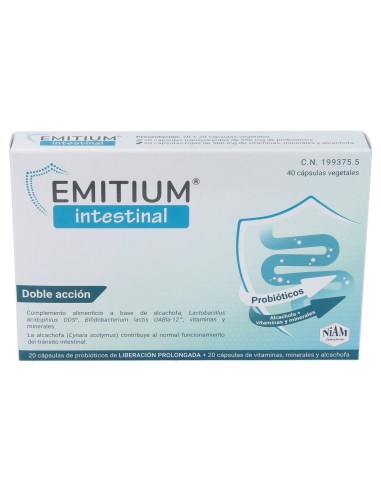 Emitium Intestinal 20+20 Caps Vegetales