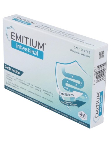 Emitium Intestinal 20+20 Caps Vegetales