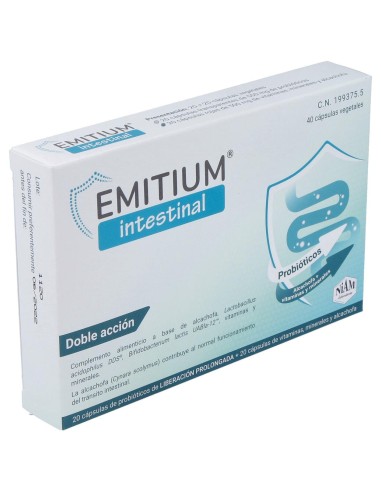 Emitium Intestinal 20+20 Caps Vegetales