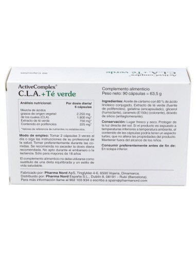 Activecomplex Cla + Te Verde 90 Capsulas