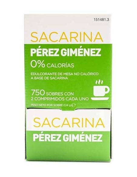 Sacarina Perez Gimenez 750 Sobres 2 Comp