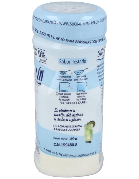 Sucralin De Sucralosa Endulzante Granulado 190 G