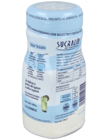 Sucralin De Sucralosa Endulzante Granulado 190 G