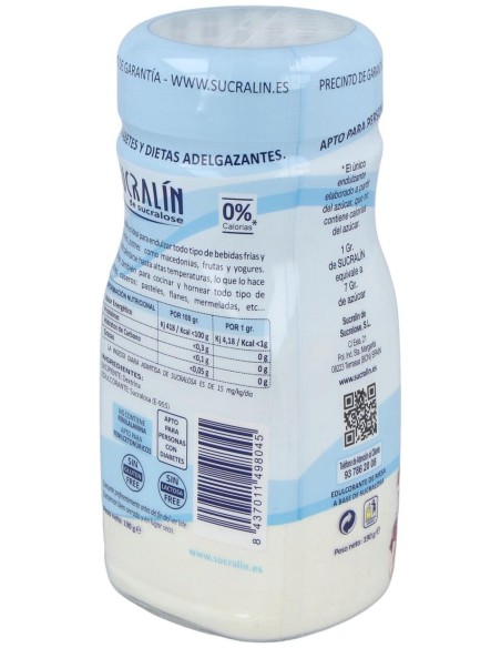 Sucralin De Sucralosa Endulzante Granulado 190 G