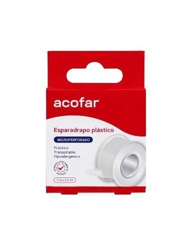 Acofar Esparadrapo Microperforado Plástico Blanco 5X2_5Cm