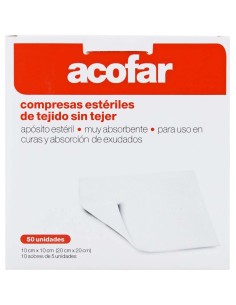 Acofar Compresas Estériles De Tejido Sin Tejer 10X10Cm 50Uds 2