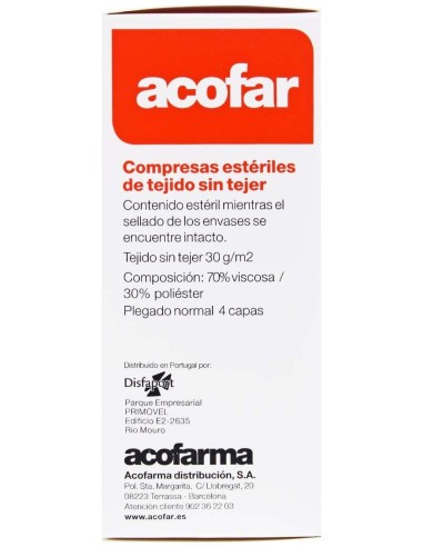Acofar Compresas Estériles De Tejido Sin Tejer 10X10Cm 50Uds