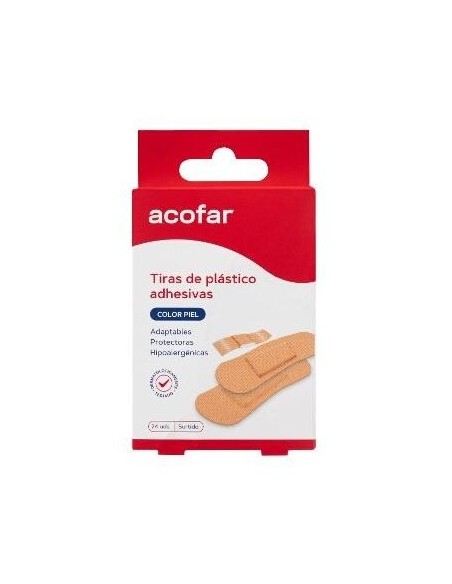 Acofar Apósito Adhesivo Tiras Plástico 24Uds