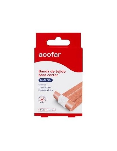 Acofar Apósito Banda Tejido Para Cortar Poroso 10X6Cm 10Uds