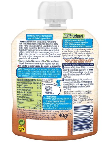 Nestle Naturnes Manzana Plátano Y Avena 90Gr