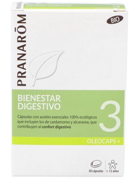 Pranarôm Oleocaps+ 3 Bienestar Digestivo Bio 30Caps