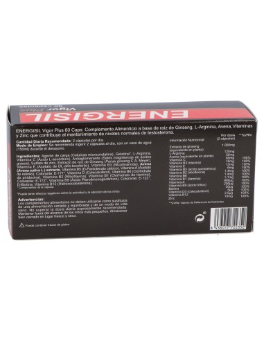 Energisil Vigor Plus (Ginseng+Arginina) 60Cap.