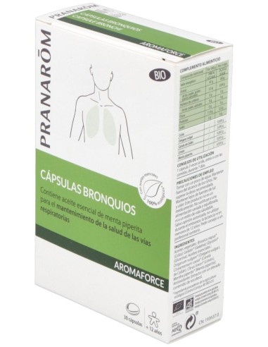 Pranarôm Aromaforce Cápsulas Bronquios Bio 30Caps