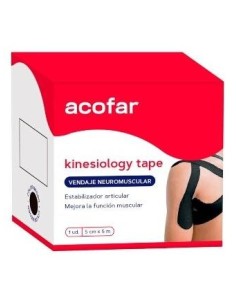 Acofarsport Kinesiology Tape Negra 5Cmx5M