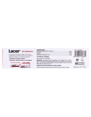 Lacer Gel Dentifrico Envase 125 Ml