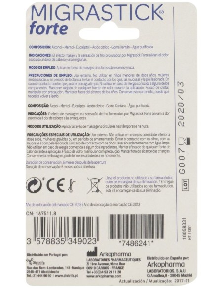 Migrastick Forte Roll On Dolor Cabe Arko