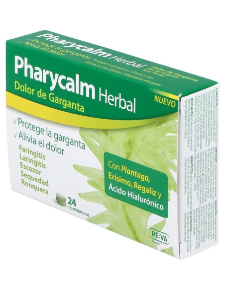 Pharycalm Herbal Plantaga Erysimum Regaliz 24 Comprimidos