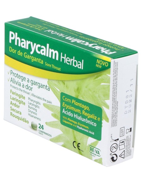 Pharycalm Herbal Plantaga Erysimum Regaliz 24 Comprimidos
