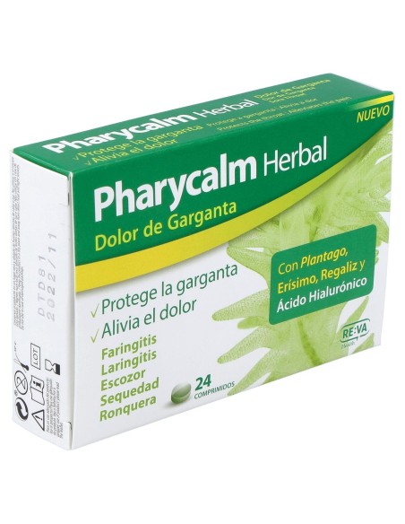 Pharycalm Herbal Plantaga Erysimum Regaliz 24 Comprimidos