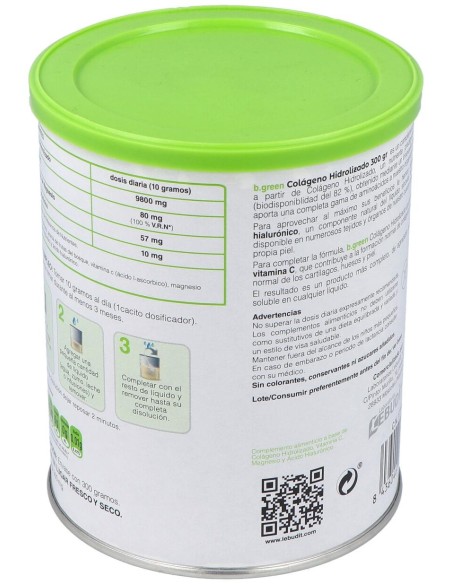 Bgreen Colageno Hidrolizado Bote 300 Gr
