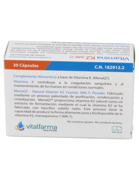 Vitalfarma Vitamina K2 135 Mcg 30 Capsulas